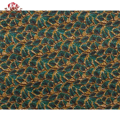 Ankara African Leaf Print Fabric - Real Wax Patchwork Sewing, Craft & DIY Textile Material
