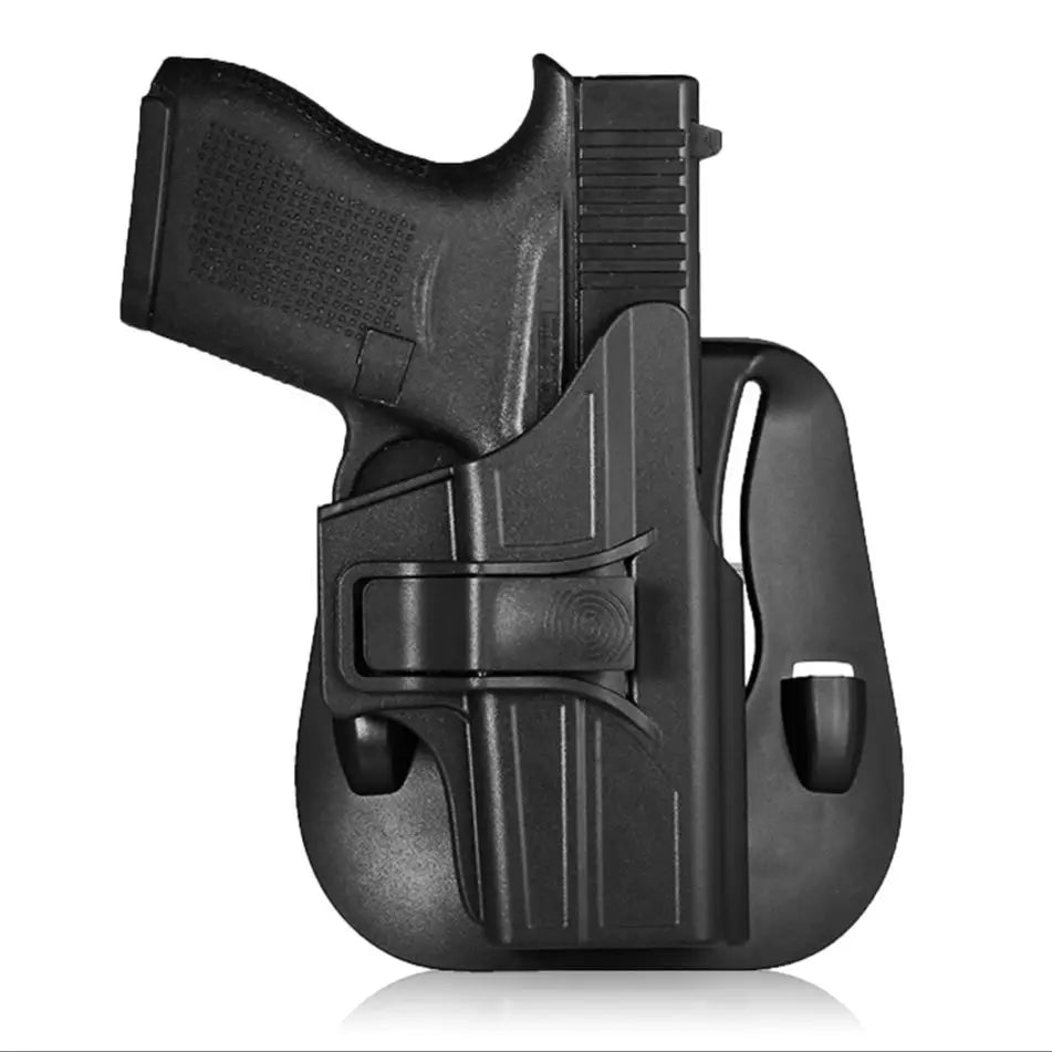 Polymer OWB Glock 43 Holster - 60 Degree Rotatable Paddle Gun Holder with Adjustable Tactical Carry Bag