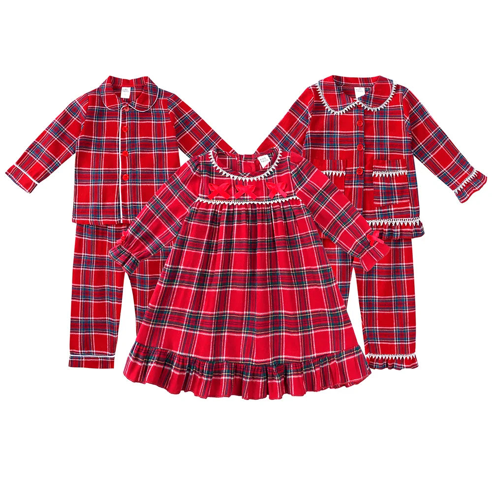 2025 Kids Christmas Pajama Set – Velvet Loungewear Long Sleeve Sleepwear for Boys & Girls