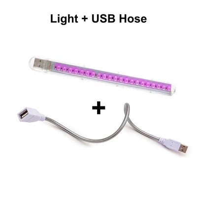 Portable Full Spectrum LED Grow Light — Red & Blue Phytolamp USB for Indoor Plants, Greenhouse, Vegetables & Hydroponics