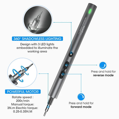 6-in-1 Electric Screwdriver Kit - Cordless Precision Repair Tool Set for Phone, Watch & Electronics