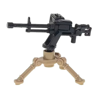 Military Building Blocks Soldier Set - Tactical Weapons Figures with Gatling Gun, Rifle, Mortar & Accessories Toy Kit