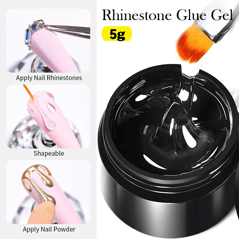 BORN PRETTY 30ML Nail Rhinestone Glue - Gel Adhesive for 3D Nail Charms, Bling Gems & Nail Decoration Supplies