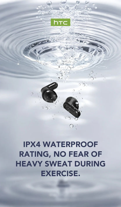 HTC NE20 Bluetooth 6.0 AI Translator Earbuds – Wireless Sport Headphones with LCD Touch & HD Stereo
