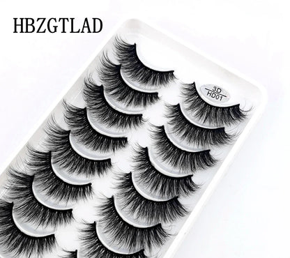 HBZGTLAD 10 Pairs 3D Faux Mink False Eyelashes – Natural Long Look Short Mink Lash Extensions for Makeup & Beauty