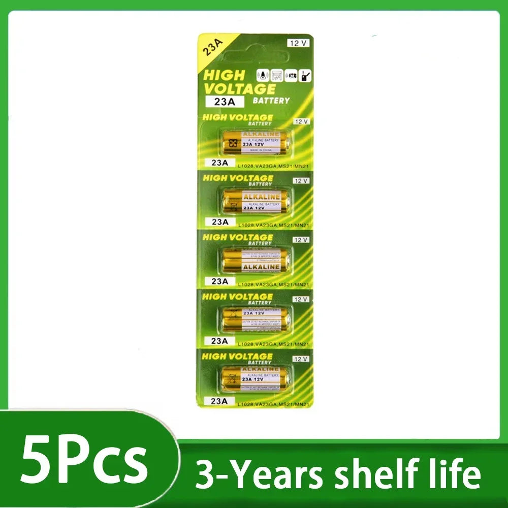 12V A23 Battery Pack - 23A Alkaline Batteries for Doorbells Remote Controls & Electronic Toys