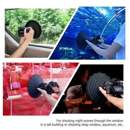 Silicone Foldable Reversible Lens Hood – Anti-Reflective Camera Shade for 53mm–72mm & 73mm–88mm Lenses