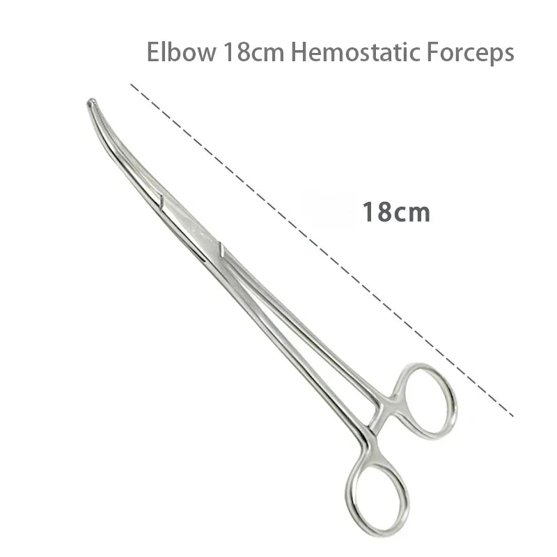 Stainless Steel Hemostatic Forceps - Locking Surgical Clamps with Curved & Straight Tip Pliers
