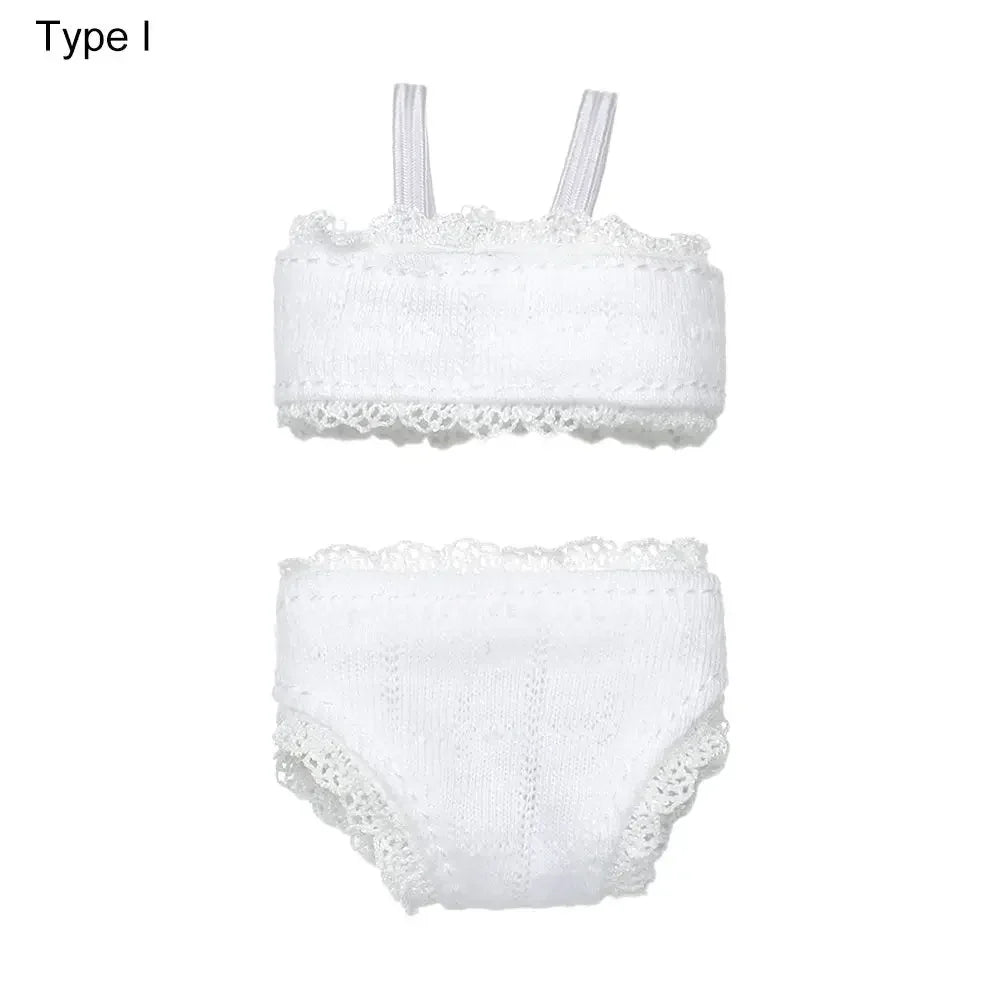 Soft Lace Underwear for 30cm Dolls – Bra & Briefs for Blythe 1/6 BJD Dolls, Dollhouse Kids Toy Clothing