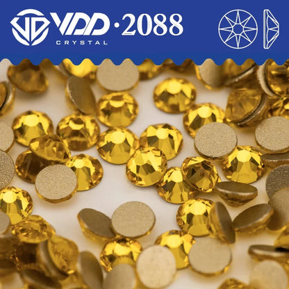 VDD Non Hot Fix Crystal Nail Art Rhinestones - 2088 Flower Flatback Gems for DIY Nail Decorations