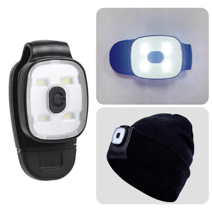USB Rechargeable LED Clip Flashlight - 3 Mode Safety Running Light for Walking, Fishing & Outdoor Use