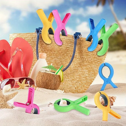 4/8pcs Beach Towel Clips - Heavy Duty Chair Towel Holders & Strong Clothes Pins for Pool, Cruise & Outdoor Use