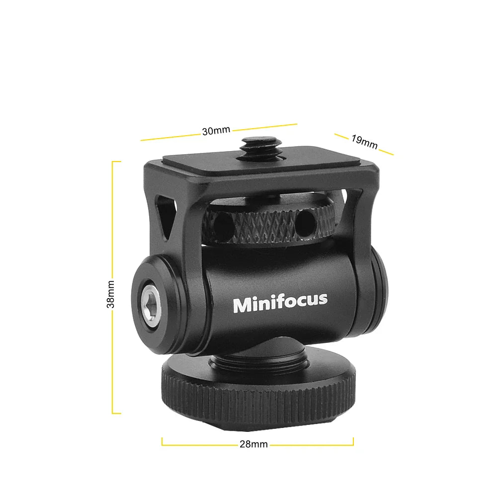 Minifocus Cold Shoe Monitor Holder – Adjustable 180° Tilt Mount for Camera Field Monitors & Microphones