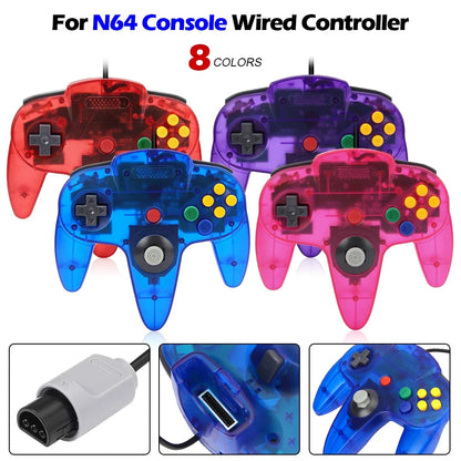 8 Color Classic Wired N64 Controller - Retro Gaming Joystick Remote Control Gamepad for N64 Console