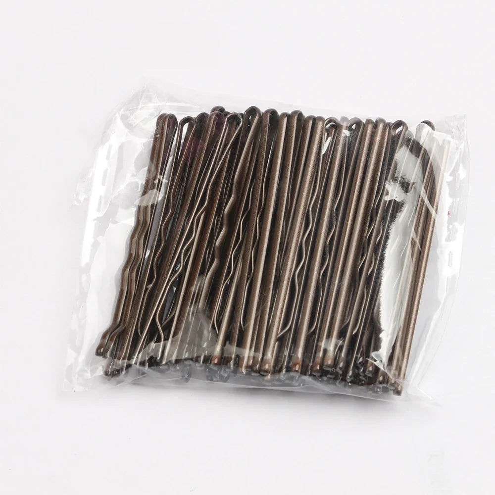 50Pcs Bobby Pin Hair Clips - Solid Grip Styling Pins for Women Girls Curly & Wavy Hairstyles