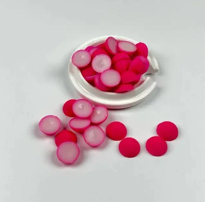 ABS Flat Half Round Beads - 6mm & 10mm Matte Plastic Beads for Clothing Accessories