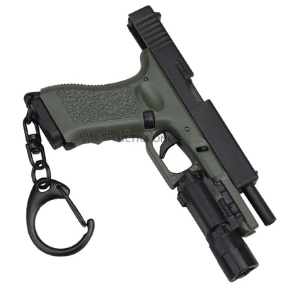Mini Tactical Pistol Keychain - G17 Model Gun Shape Detachable Key Ring Backpack Vest Decorative Accessory