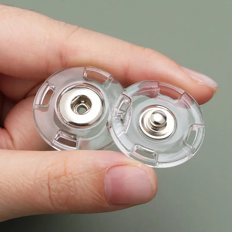 DIY Transparent Plastic Snaps – Invisible Seamless Fasteners, Durable Button Alternatives for Shirts & Dresses