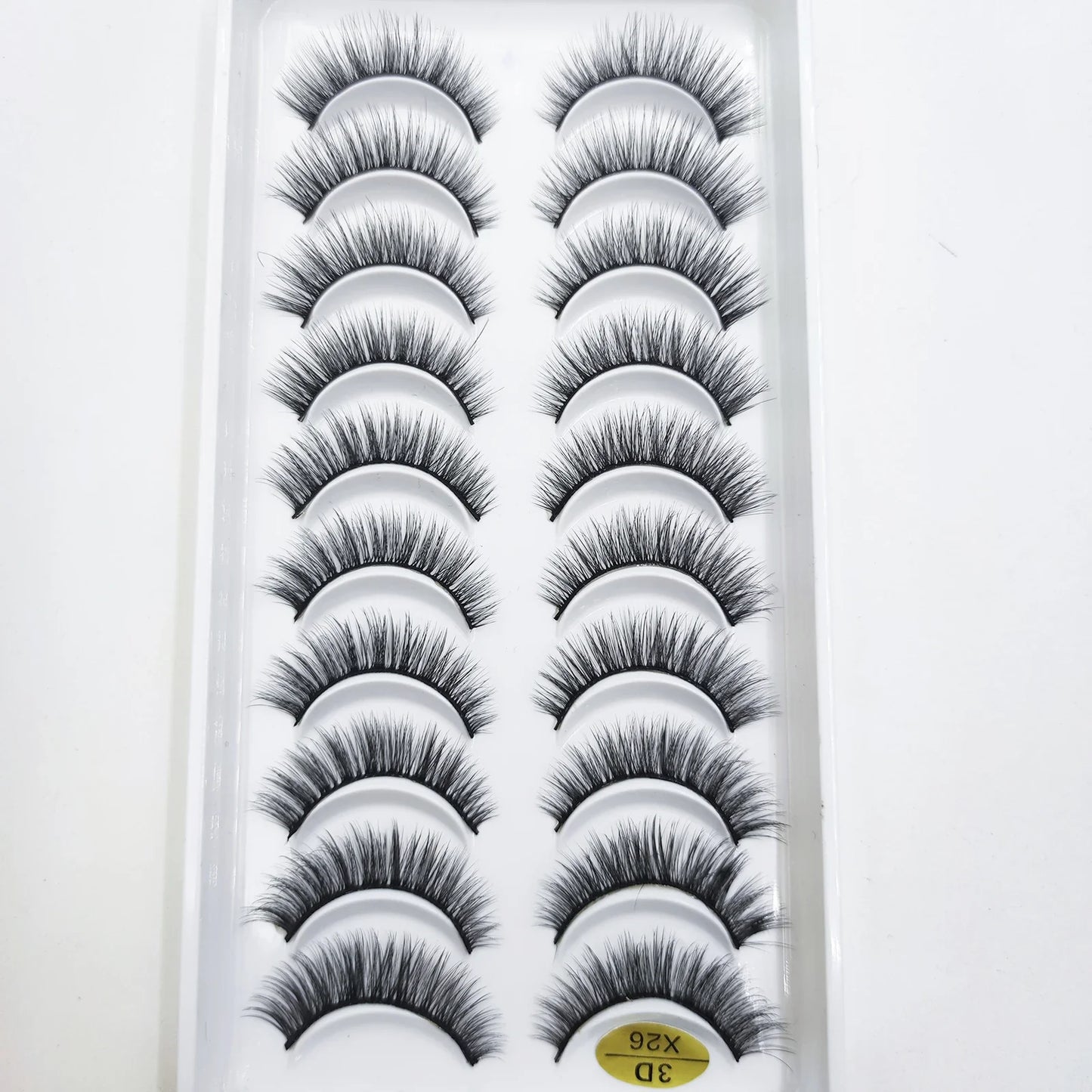 10 Pairs 3D Mink False Eyelashes – Soft Natural Cross Messy Dense Lash Extensions Makeup