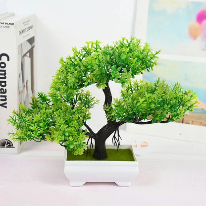Artificial Bonsai Plants - Small Tree Pot, Fake Plant Flowers for Home, Room, Table Decoration, Hotel, and Garden Decor