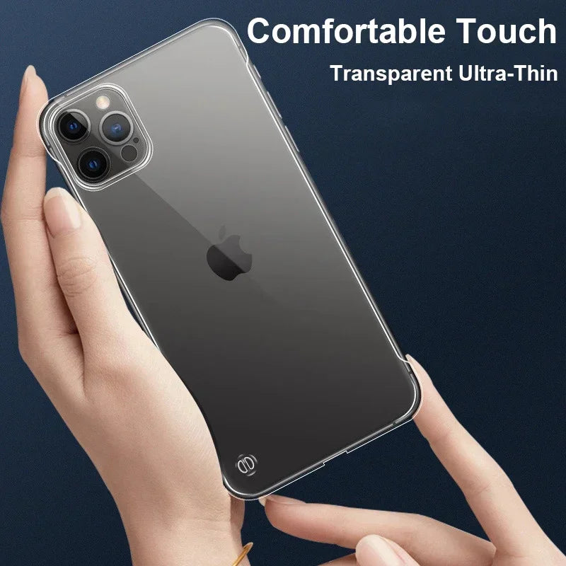 Slim Frameless Clear Phone Case – Transparent Plastic Cover for iPhone 15, 14, 13, 12 Mini, 11 Pro, XS Max, XR, X, 8, 7 Plus, SE 2022, 2020