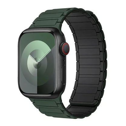 Magnetic Silicone Sports Band for Apple Watch — Fits Ultra 2 (49mm) & Series 9/8/7/6/5/4/SE/3 (38–45mm)