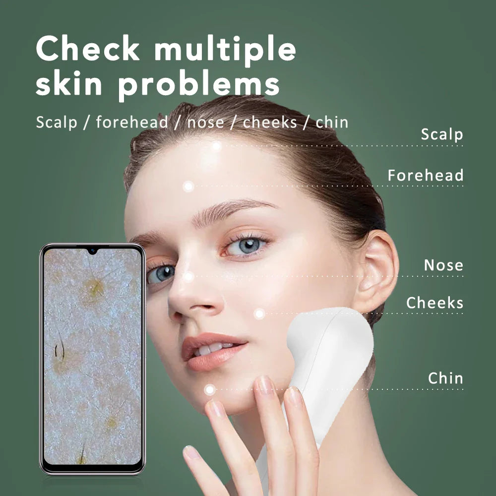 Wireless Dermatoscope Skin Analyzer — 1000X WiFi Magnifier for Scalp & Facial Skin Diagnostics
