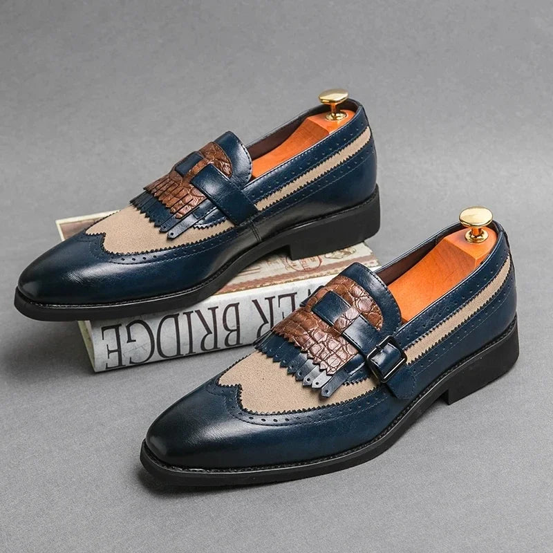Men's Pointed Toe Buckle Dress Shoes - Classic Business, Office & Party Shoes Size 38-46