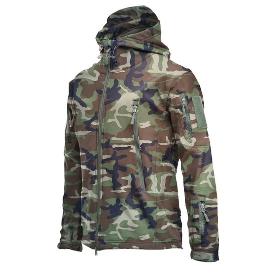 2024 Tactical Soft Shell Jacket for Men - Windproof Waterproof Breathable Fleece Hooded Combat Coat