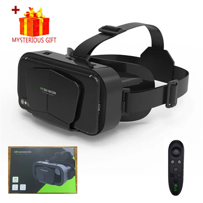 Shinecon 3D VR Headset – Virtual Reality Glasses with Helmet Lenses for Smartphones