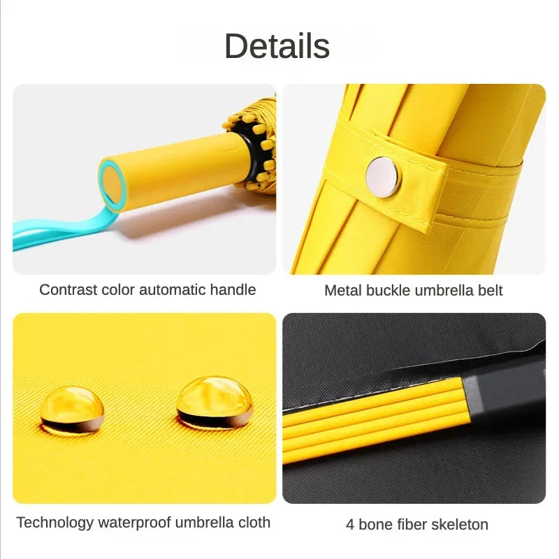 Super Strong Windproof Automatic Umbrella – 72-Rib Large Folding Rain Umbrella with UV Sun Protection for Men & Women