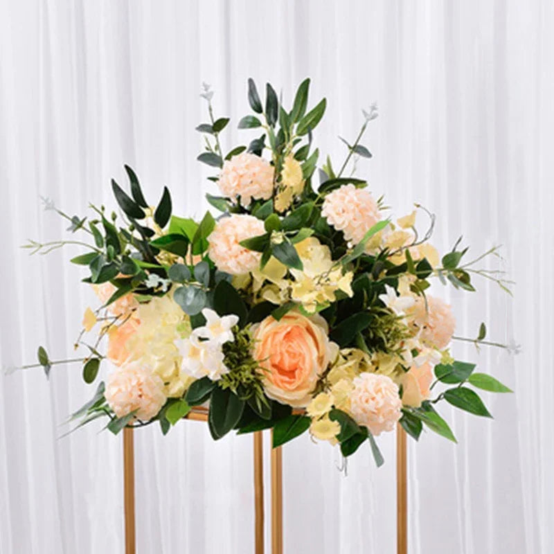 Artificial Rose Flower Ball Centerpiece – Silk Pompom Floral Decor for Wedding Backdrop, Table Display & Photography Props