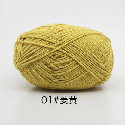 40-50g/Set 4ply Milk Cotton Knitting Yarn – Dyed Lanas for Crochet, Sweaters, Hats & Dolls, Affordable Craft Supplies