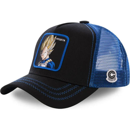 Dragon Ball Son Goku Embroidered Cap - Adjustable Hip Hop Trucker Mesh Sun Visor Hat for Men & Travel