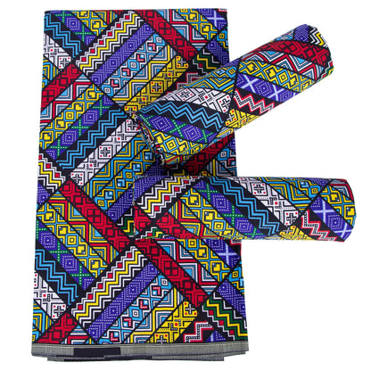 African Ankara Wax Print Fabric - 100% Cotton Real Wax African Patchwork Material for Dresses A-29