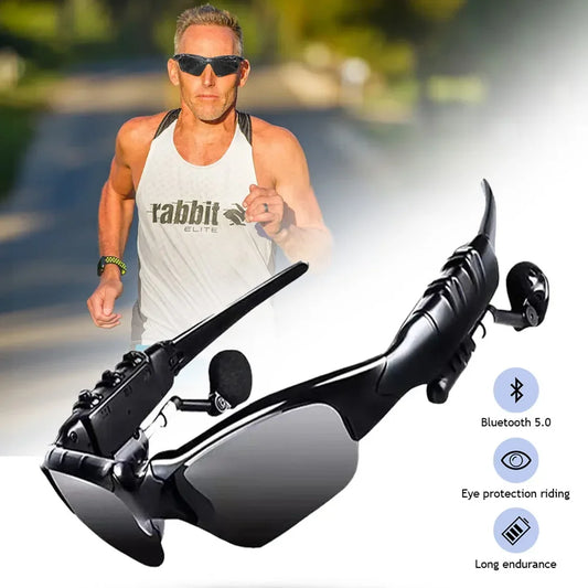 5.0 Smart Bluetooth Audio Glasses: Outdoor Sports Polarized Sunglasses with Surround Sound Headphones - Music Listening and Call Capabilities