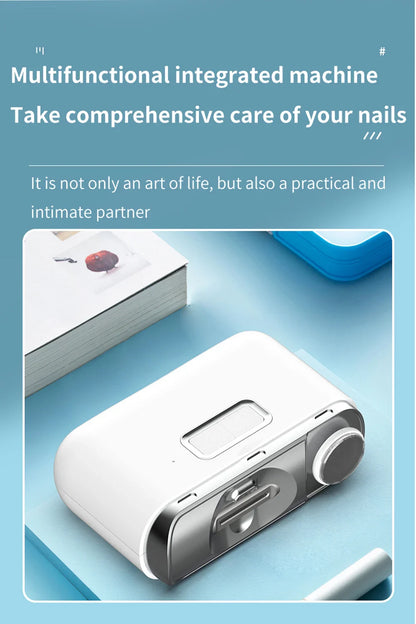 2-in-1 Electric Nail Clipper with Light - Type-C Rechargeable Manicure Machine, Portable Automatic Nail Cutter