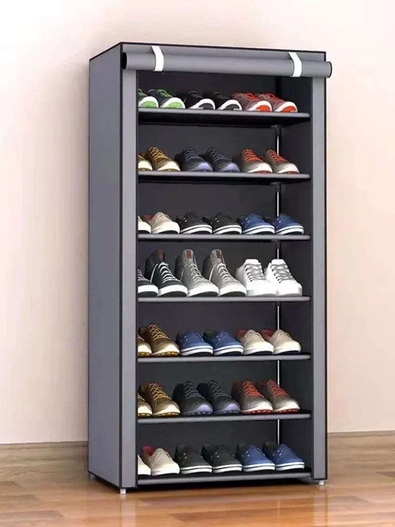 Non-Woven Multi-Layer Shoe Rack – Dormitory Door Cabinet, Space-Saving, Economical, Dustproof Home Storage Box