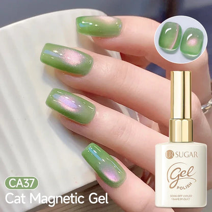 UR SUGAR 15ml Magnetic Cat Eye Gel Polish - Sparkling Silver Glitter UV LED Soak Off Nail Gel