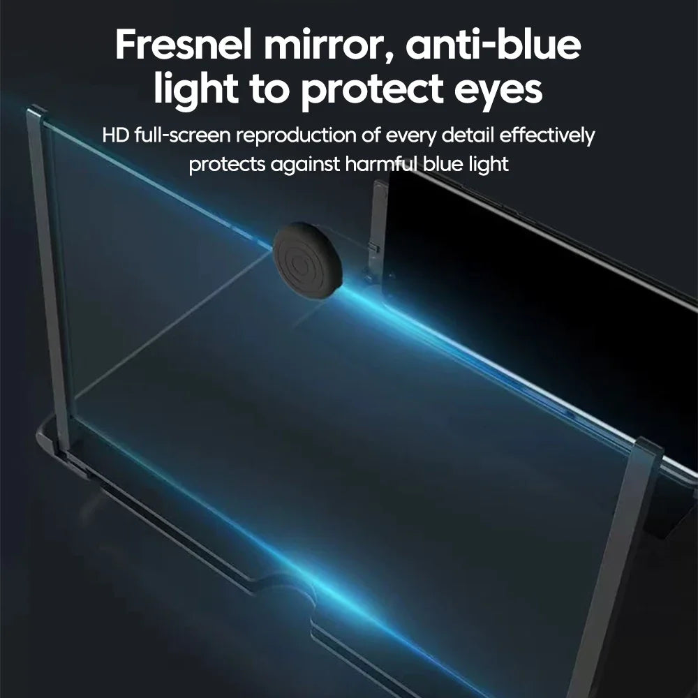 12/10-Inch Mobile Phone Screen Amplifier - HD Video Magnifier with Portable Stand Holder