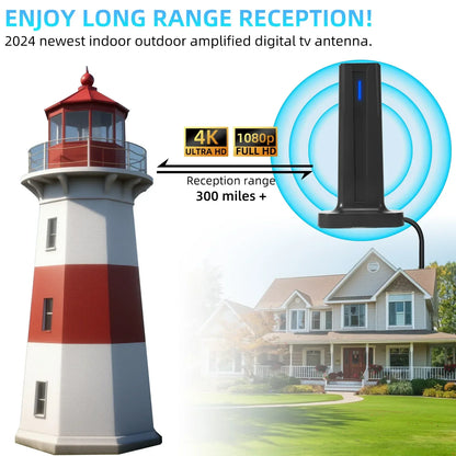 DTMB Digital TV Antenna Receiver - Indoor & Outdoor HD Ground Wave HDTV Antenna for Clear Signal Reception