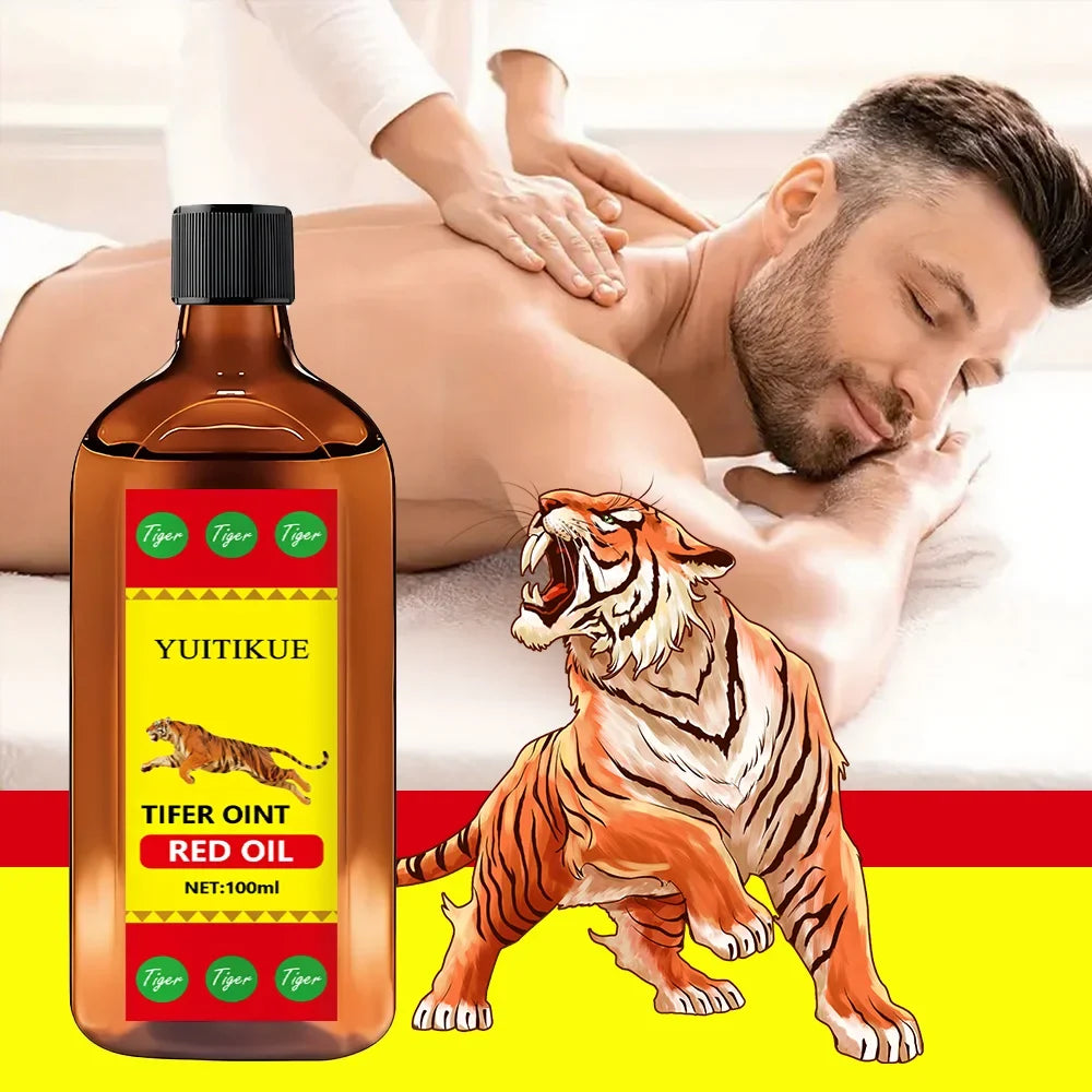 Tiger Red Oil 100ml - Muscle & Joint Massage Oil for Sports, Daily Use & Relaxation