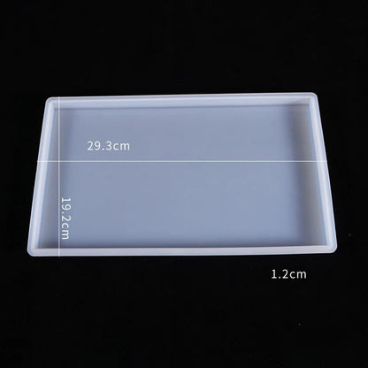 Large Rectangle Resin Tray Silicone Mold - DIY Epoxy Tea Plate Coaster Craft Making Mold