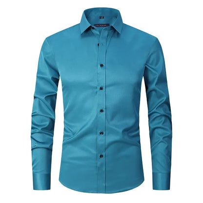 Men’s Slim Fit Dress Shirt - Long Sleeve Business Casual Formal Shirt for Spring Office & Elegant Wear