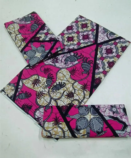 100% Cotton Ankara Fabric - High Quality African Print Batik Real Wax Pagne 6 Yards for Stylish Sewing