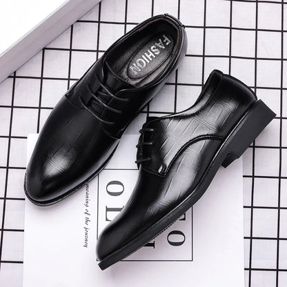 Men’s Leather Dress Shoes - Luxury Pointed Toe Formal Business & Party Shoes