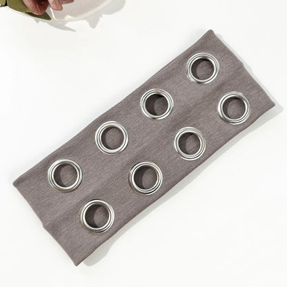Punk Metal Hollow Eye Headband - Hip-Hop Rock Style Stretch Hair Accessory for Men & Women Music Festivals