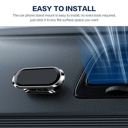 STONEGO 360° Rotating Metal Magnetic Phone Holder – Zinc Alloy Car Mount for Cellphones
