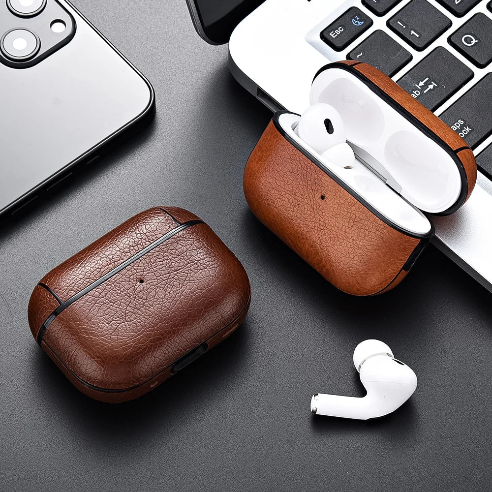 Leather Case for AirPods Pro 2 — Business Earphone Cover for Apple AirPods 3 & Pro 2nd Gen USB-C