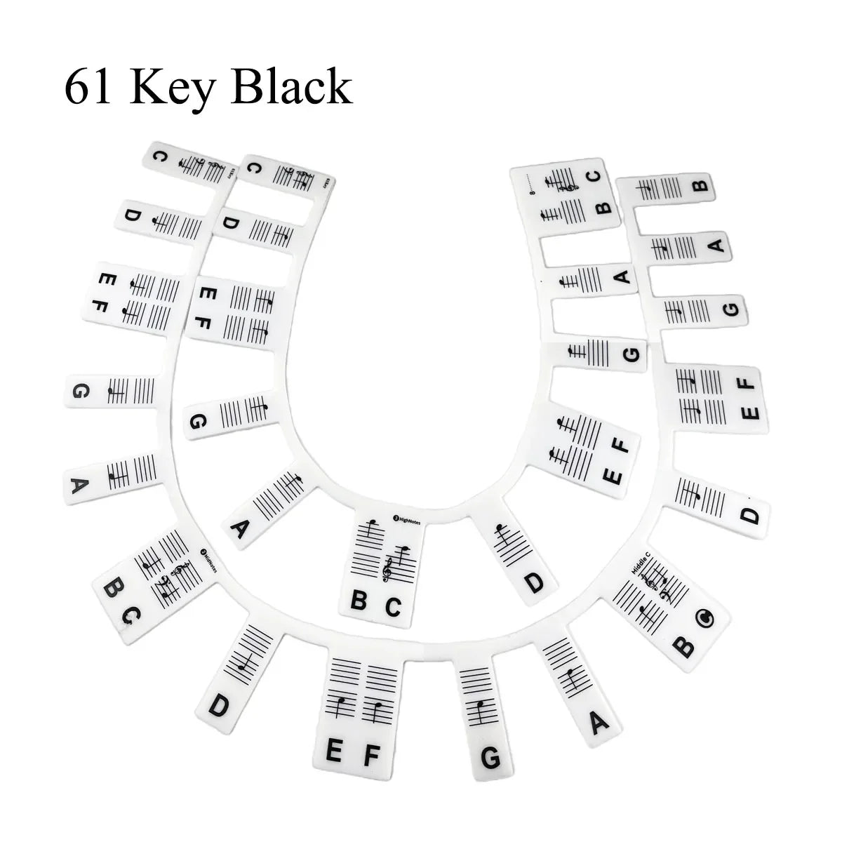 Miwayer Piano Keyboard Stickers - Removable 61/88 Key Note Labels for Beginner Piano Learning Guide